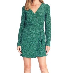 SANCTUARY Green Leopard Print Wrap Dress NWOT SZ 2